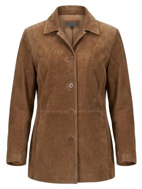 Bernardo Brown Suede Button-Front Jacket Size Medium
